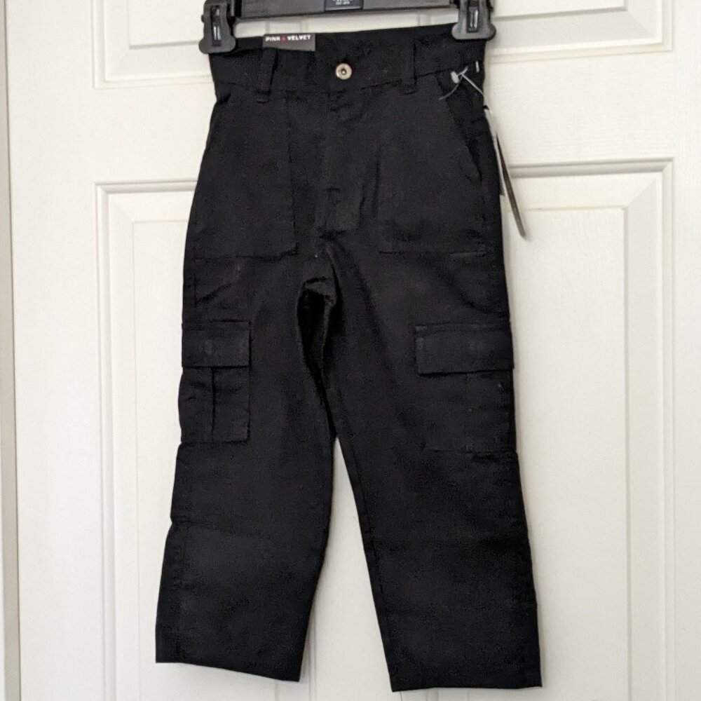 Pink Velvet Girl's / Boy's Cargo Pants Size 4 Black NWT